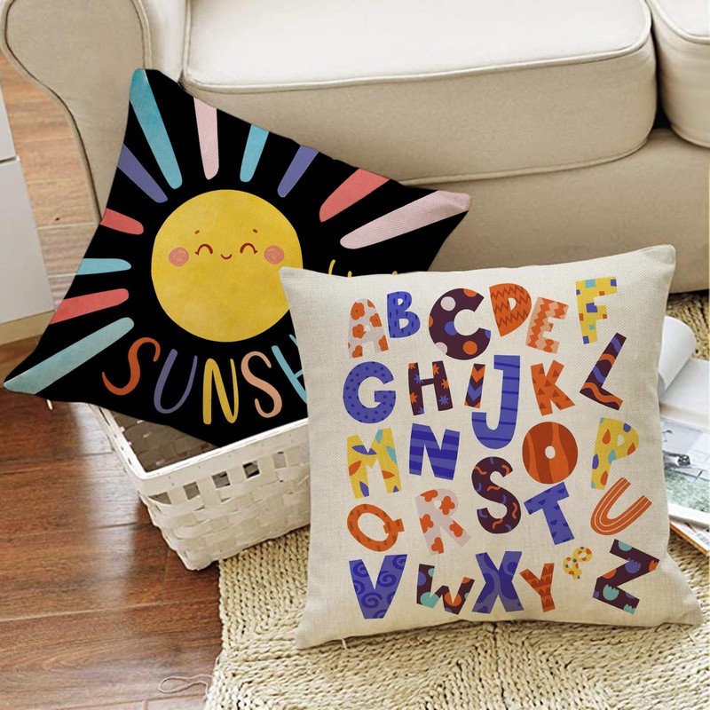 Fjfz Back to School Classroom Decorative Throw Pillow Covers 18