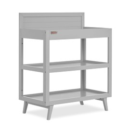 Fisher-Price by Dream On Me Sanibel Changing Table in Pebble Grey, with a 3.7” Thick Changing pad and Two Sturdy Shelves