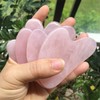 Ladeukoi Rose Quartz Crystal Stone Gua Sha Massage Tool for