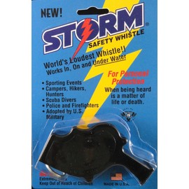 Storm Safety Whistle Yellow Loud Emergency Disaster Burglar Prevention US Coast Guard Navy (Black)
