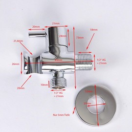 Soytich Ball Valve Outdoor Tap Garden Tap Bidet 1/2 Inch (Ventil24R)
