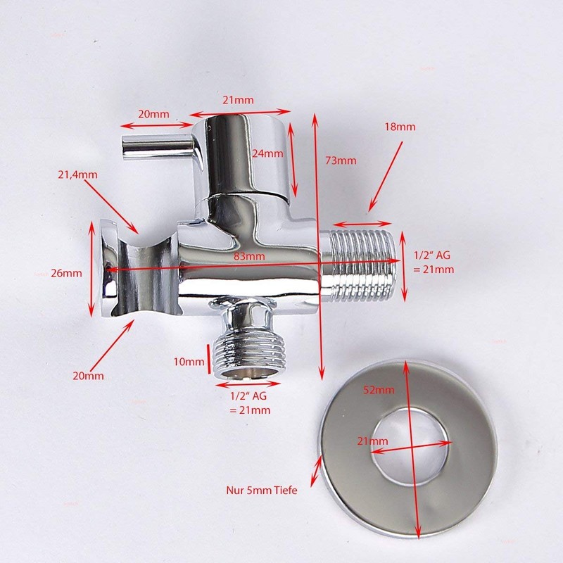 Soytich Ball Valve Outdoor Tap Garden Tap Bidet 1/2 Inch