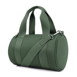 USA Delivery Small Gym Bag for Women Mini Duffel Bag for Travel Workout Crossbody Bags Elastic Fabric Barrel Pursecolor: Green