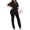 Yiershu Jumpsuit For Women Casual V Neck Sheer Ruffle Sleeve