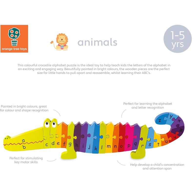 Orange Tree Toys Alphabet Crocodile Puzzle