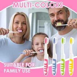 Travel Toothbrush, Portable Travel Toothbrush Set, 4Pcs Mini Toothbrushes, Medium Soft Bristle, Small Folding Tooth Brush Traveling Size Toothbrushes for Women Home Camping(Blue, Yellow, Pink, Green)
