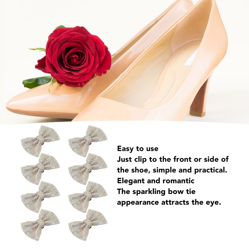 8pcs Bow Shoe Clips Detachable Bowknot Shoe Buckle Decorative Removable