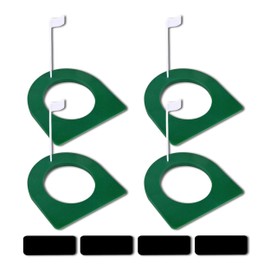 4 Pack Golf Putting Cup with Flag, Golf Putting Disc Plastic Golf Balls Exercise Accessories Indoor Golf Putting Green Holes Golf Hole Training Aid Practice Hole Golfs Practice Hole