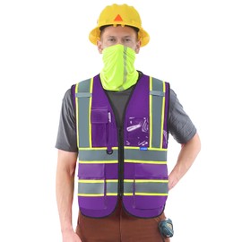 AYKRM 11 colors available mesh High Visibility Reflective Safety Vest for Women Men Breathable summer Security with Pockets Zipper jackets