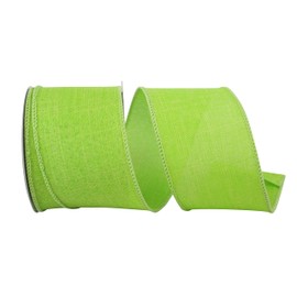 Reliant Ribbon 92573W-204-40F Everyday Linen Value Wired Edge Ribbon, 2-1/2 Inch X 10 Yards, Lime