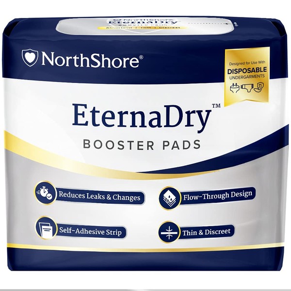 NorthShore EternaDry Booster Pads for Men and Women with Adhesive, Small, Pack/30