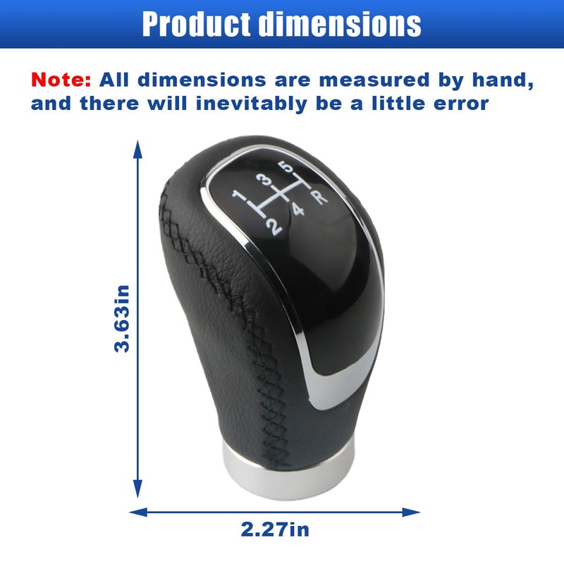 5 Speed Shift Knob, Manual Gear Shifter Knob, Leather Automotive
