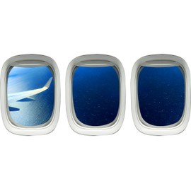 VWAQ Airplane Wing Stickers - Aircraft Wall Art Mural - Plane Window Clings -PPW40