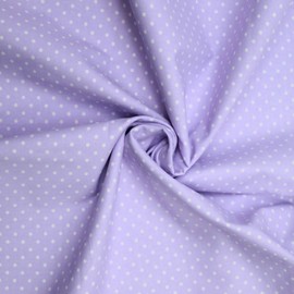 Premium Quality Printed 100% Cotton Poplin Spots Fabric by The Metre 20 Colours Available (Lilac)