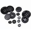 Bememo 600 Pieces Black Assorted Sizes Buttons Round Resin Button