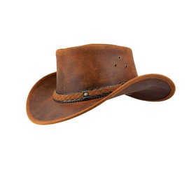 Black Jungle Aramac Leather Cowboy Hat Australia Hat, ochre