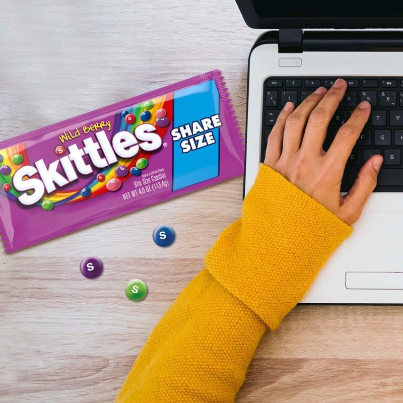 SKITTLES Wild Berry Chewy Candy Bulk – Share Size, 4