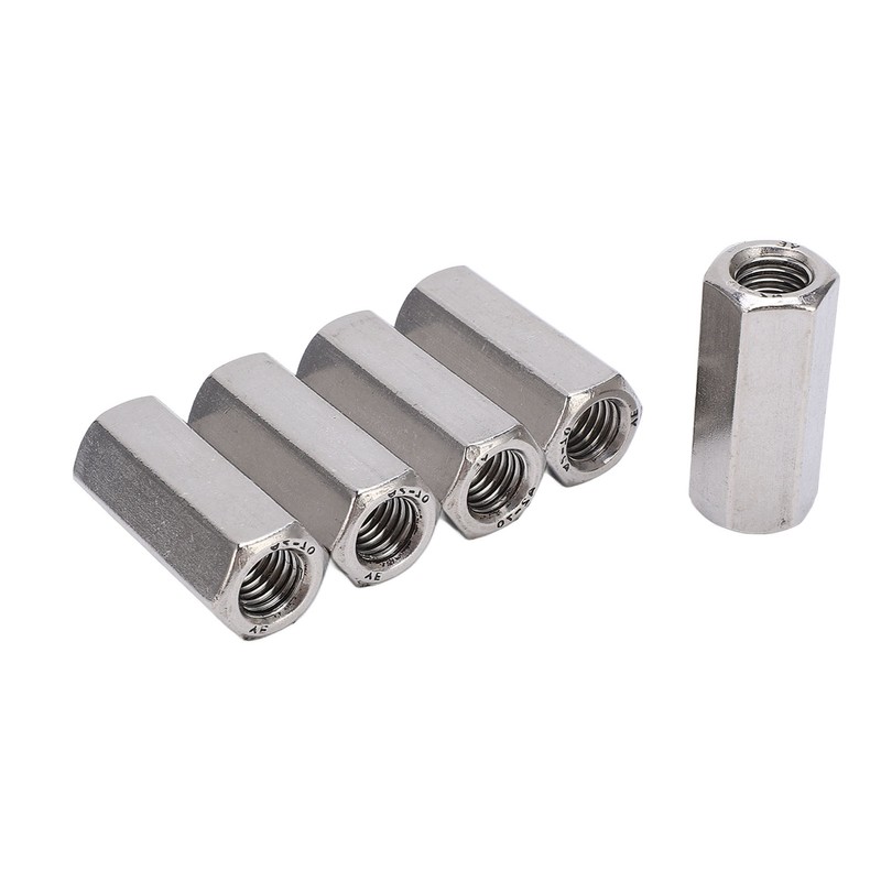 5Pcs Coupling Nut Hex Stainless Steel Anti Corrosion M12 Connector