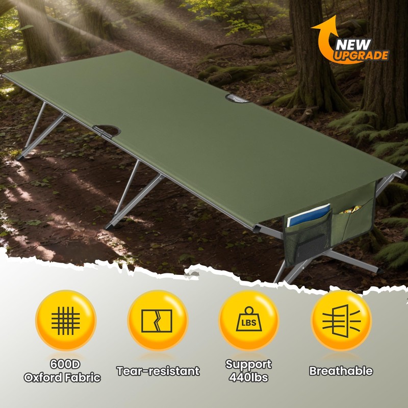 Join Nature Oversized Camping Cot Foldable for Adults, Supports 450