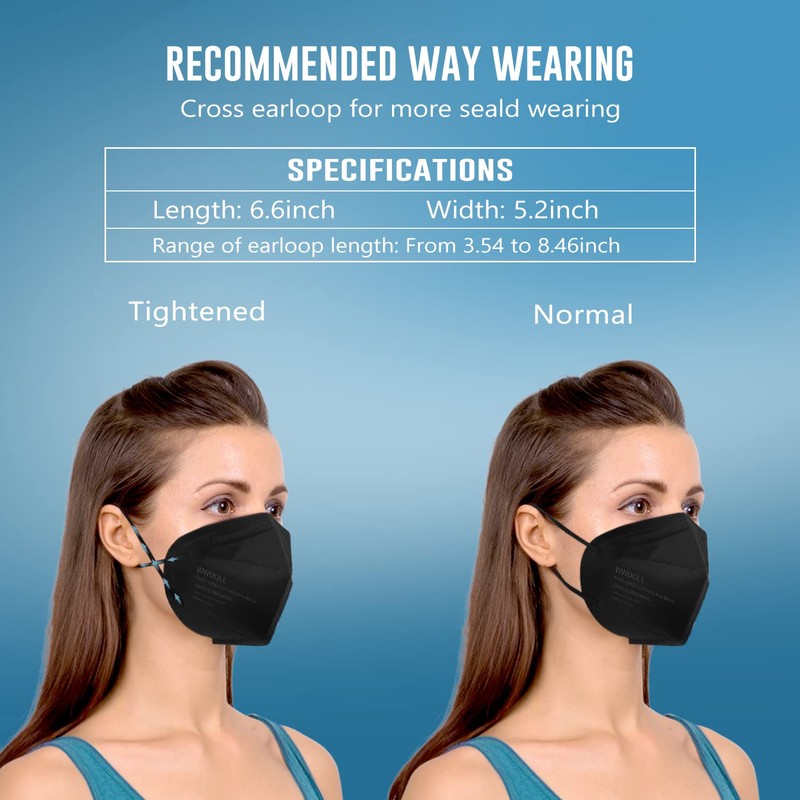 WWDOLL KN95 Face Mask 25 Pack, 5-Layers Breathable KN95 Masks,