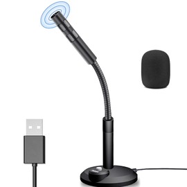 ICOUVA USB Microphone,Computer PC Mic,Plug and Play Desktop PC Laptop Microphone with Mute Button,USB Condenser Mic for Conferencing,Games,Chat,Podcasting