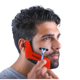 RevoBeard Beard Shaping/Styling & Edge up Tool - With Barber Lineup Pencil - Stencil/Guide for Trimming, Shaving, and Facial Hair Cutting - Use with Beard Trimmer & Razor - Men's Grooming Kit