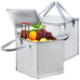 Totority 2-Pack Insulated Grocery Bags, Reusable Thermal Cooler Bags with Reinforced Handles for Food Storage, 12.99 X 12.59 X 11.81 Inch