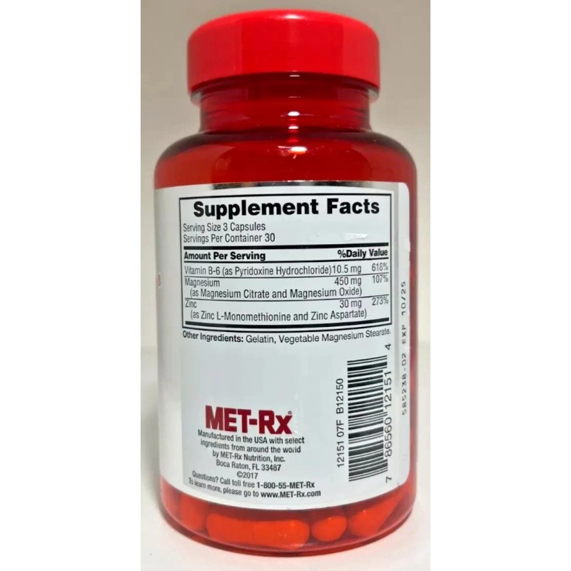 MET-Rx ZMA 90 Capsules Dietary Supplement EXP: 10/2025- CLEARANCE BLOWOUT!!