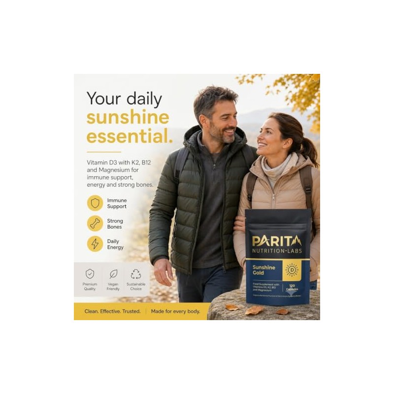 PARITA Sunshine Gold 4-in-1 Vitamin D3 4000 IU with K2