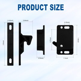 Merkaunis 20 Pack RV Drawer Latch/Cabinet Door Latch, Grabber Catches 10 LB Pull Force RV Drawer Latches and Catches, Push Close Cabinet Latch with Mounting Screw, Ideal for RV, Camper, Home, Office