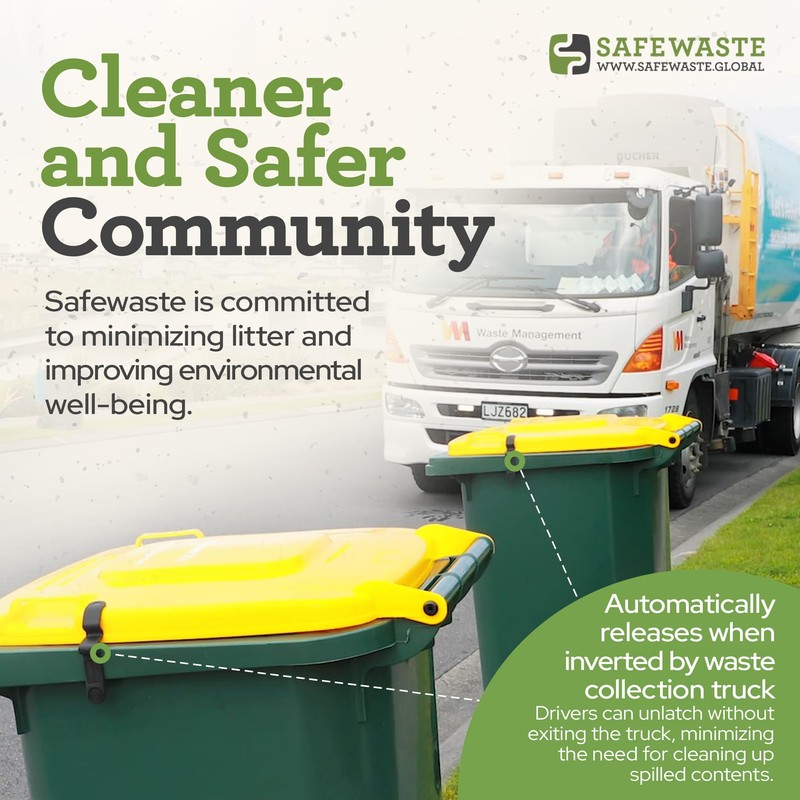 SafeWaste Push Clip Trash Can Locks, Easy to Install, Durable