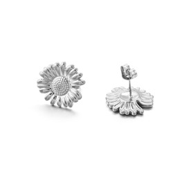 Sunflower Stud Earrings for Women Fall Sunflower Statement Earrings for Women Cute Stainless Steel Sunflower Earrings (Silver 1)