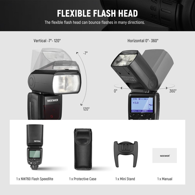 NEEWER NW760-S TTL Flash Speedlite Compatible with Sony DSLR Cameras,