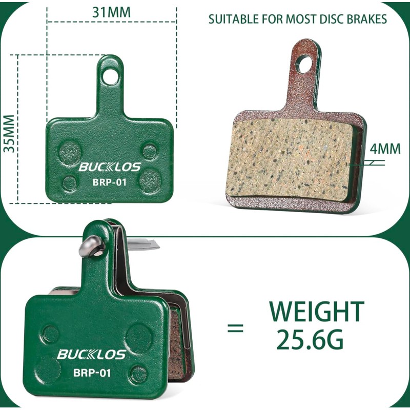 BUCKLOS Ceramic Disc Brake Pads 2 Pairs Green for NCM