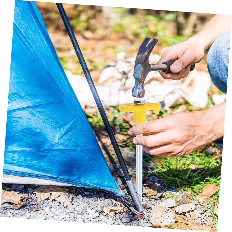 CORHAD Camping Tent Stakes Large Head 10pcs Steel Ground Nails