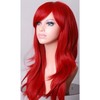 Peluca Roja Larga y Rizada, Peluca Roja para Mujer, Cabello