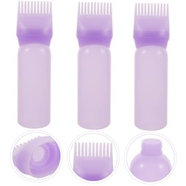 Minkissy 3pcs Hair Oil Applicator Bottle Comb Tip Design for Even Application for Hair Dyeing and Perming Easy Squeeze Root Bottle for Home and Salon Use