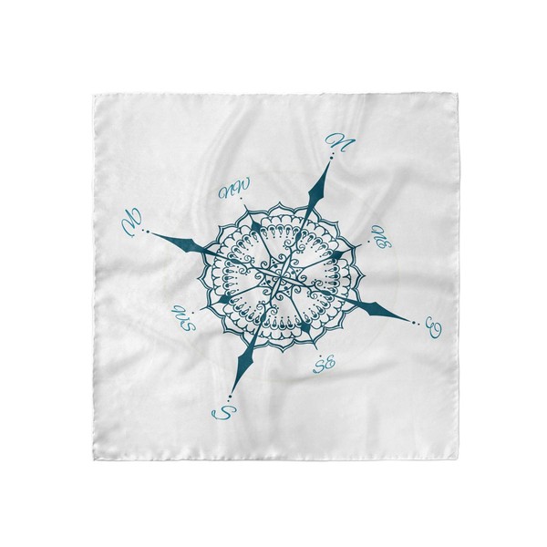 Ambesonne Compass Headscarf, Floral Design Drawing, Hijab Scarf, 21" X