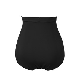 COCOPEAR Women's Ruched High Waisted Bikini Bottom Retro Vintage Swim Short Tankinis Black L/10-12