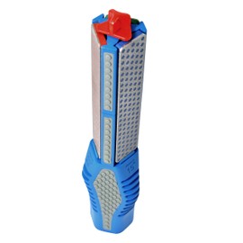 DMT Tristone Rotator Kitchen Knife Sharpener, Fine/Coarse/Extra-Fine Diamond Sharpening Stones, 15, 20 & 22° Angle Guides, Hunting Knife Sharpener with Non-Slip Handle, 8.75" L x 1.75" W x 1.5" H