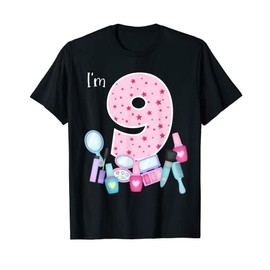 Spa Makeup 9th Birthday for Little Girl Manicure Nail Polish T-Shirt
