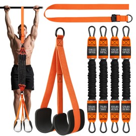 Pull Up Assistance Bands 50–350lbs, Heavy Duty Resistance Band for Pull Up Bar with Stable Feet Rest, Pull Up Assist Band for Strength Training Workout Equipment, Height Adjustable