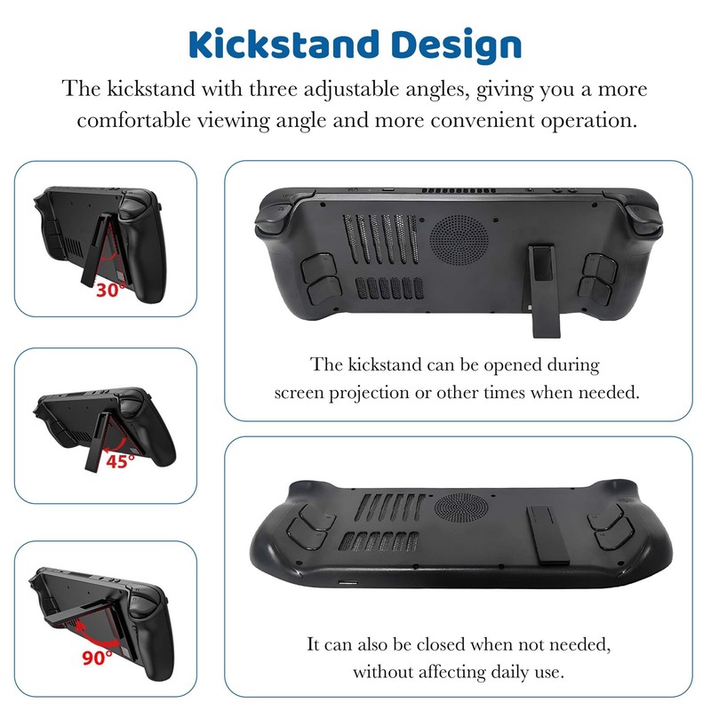 Replacement Back Plate for Steam Deck with Thermal Port, Angle