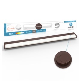 Leetdud LED Under Cabinet Lighting Built-in Dimmer Plug in or Hardwired,32 Inch 16W Dimmable 5 Color 2700K/3000K/3500K/4000K/5000K, ETL Listed Linkable Under Cabinet Lights for Counter,Kitchen,Bronze