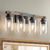 Amico Farmhouse Bathroom Vanity Light Fixtures,Rustic 4-Light Industrial Painted Wood