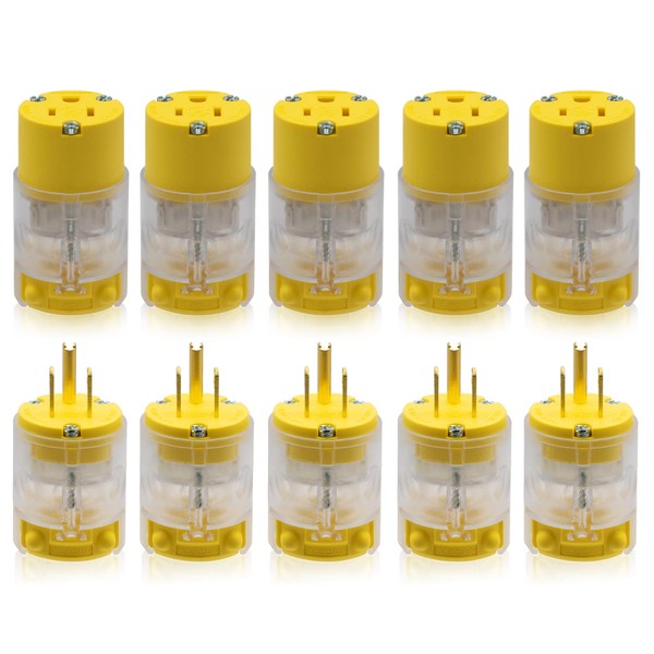 ELEGRP ELEGRP Lighted Straight Blade Electrical Plug and Connector Set
