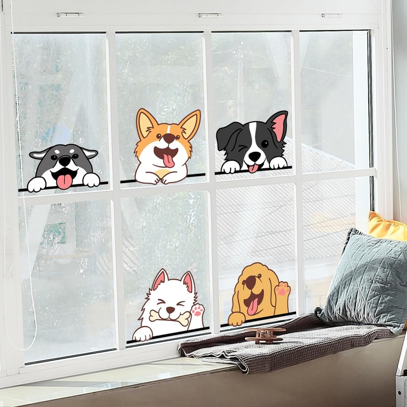 Fujitoya Dog Wall Sticker for Car, Monotone, Bath, Removable, Stylish