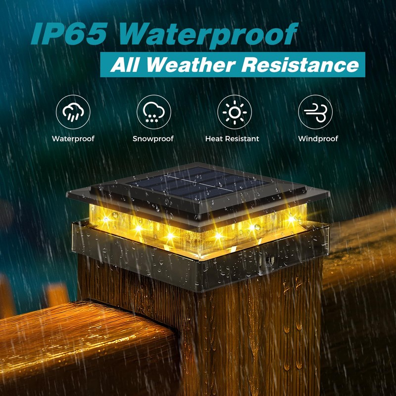 kolpop 4x4 Solar Post Cap Lights Outdoor 16Pack, Deck Post