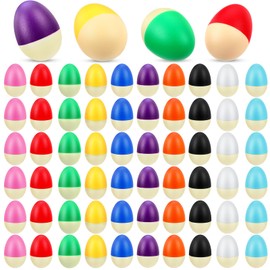 Yeshone 100 Pieces Egg Shakers Musical Instruments Percussion Maracas Egg for Kids Toys Plastic Easter Shaker for Learning DIY Painting, Classroom Music, Rhythm(Splicing Color)