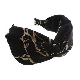 Vingtaine HK-203-BK- Simple Pattern Cross, Turban-style Headband, Casual, Turban Style, Adult Casual